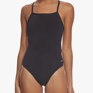 Black One- Piece Open Back Swimsuit